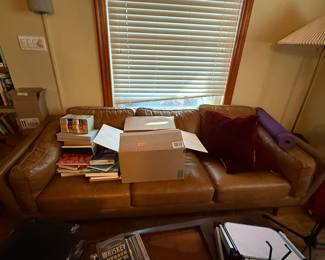 Chestnut leather sofa