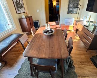 Walnut dining set * note bench not for sale on left