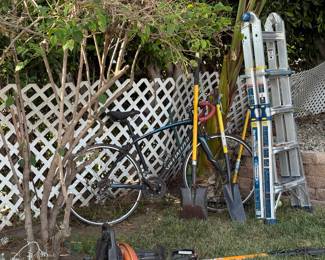Bicycle, shovels Note: ladder NFS