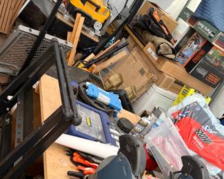 Outdoor canopy filled with useful tools