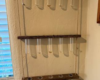 Glass viyal wood 3 tier wall hanging 