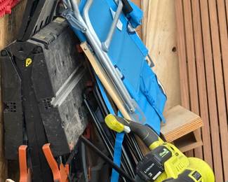 Camping chairs, blower and tools