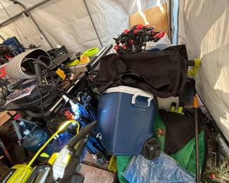 Cooler, tarps and more