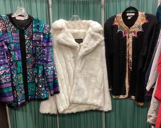 Vintage Beaded Clothes, Faux Fur