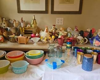 Cute chickens & vintage pyrex