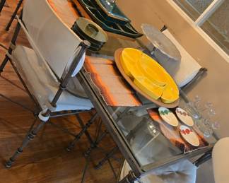 Glass dining table & chairs 