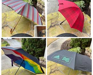 Vintage Neiman Marcus made in Italy umbrella, Burberry umbrella, Adidas umbrella