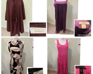 Lord and Taylor Brown cape, Jonathan Martin Dress, Ellen Tracy dress, Eileen Fisher dress