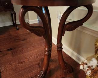 Carved Goose neck side table