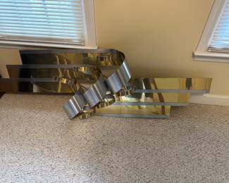 Curtis Jere post modern ribbons metal sculpture signed and dated 