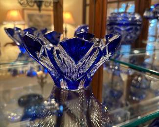 Blue cut to clear bohemian crystal