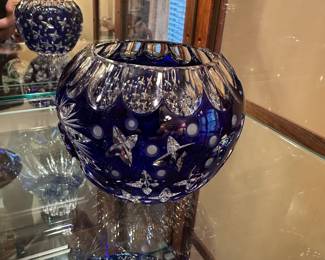 Blue cut to clear bohemian crystal