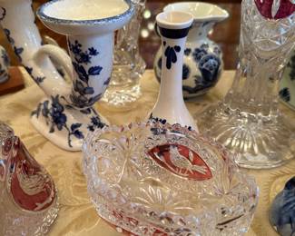 Red bird bohemian crystal