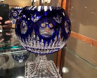 Blue cut to clear bohemian crystal