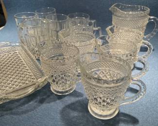 Glass Mugs Anchor Hocking Pitchers Jar And Butter Dish