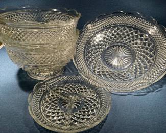 Anchor Hocking Serving Pieces Wexfor Waffle Pattern