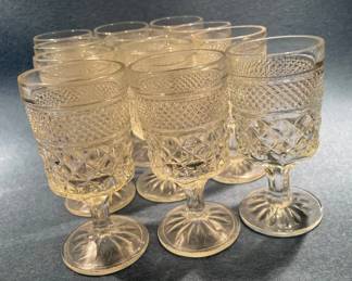 12 Claret Glasses Wexford Waffle By Anchor Hocking