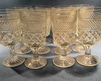 12 Goblets Anchor Hocking Wexford Waffle