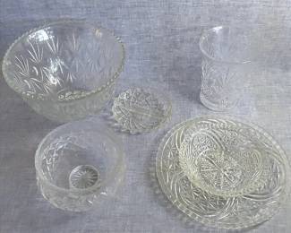 Hazel Atlas And Other Complementary Etched Glass And Crystal