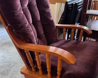Glider Rocker With Aubergine Color Cushion