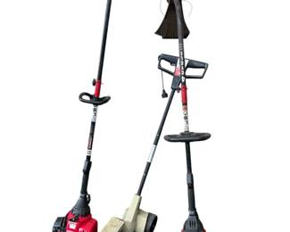 Two Gas Trimmers and One Electric Edger
