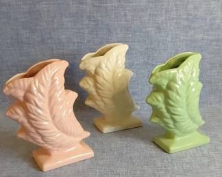 McCoy Inspired Trio Of Feathershaped Vases