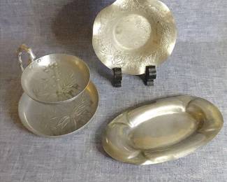 Embossed Metal Serving Plates