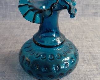 Azure Blue Hobnail Vase