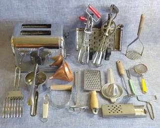 Vintage Kitchen Utensils Stainless, Bakelite Handled And More