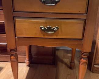 Mid Century Modern 2 Drawer Nightstand with Drawer Pulls
