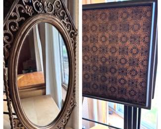 Gold Tone MCM DecorTV Trays And Mirror