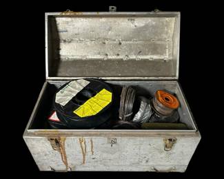 Metal Box Filled With Rolls Of Wire
