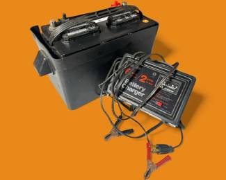 Super Start 27DCMJ Marine Deep Cycle Battery and 6amp Battery Charger