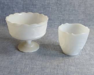 EO Brody Milk Glass Duo