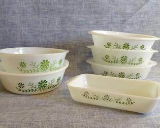 Glasbake Casserole Dishes Primrose DreamGreen Daisy