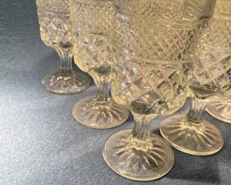 Set Of 12 Goblets Anchor Hocking Wexford Waffle Vintage Pressed Glass