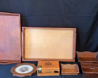 Vintage Wood Serving Trays and More