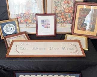 Bob Timberlake, Robert Furber Prints, Needlepoint, Crochet of Various Sizes, and More