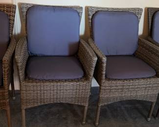 Nautica Patio Chairs With Blue Cushions