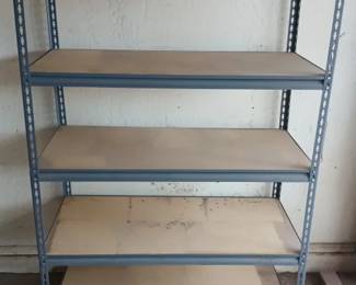 Metal shelves.