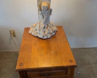 End Table And Unique Lamp