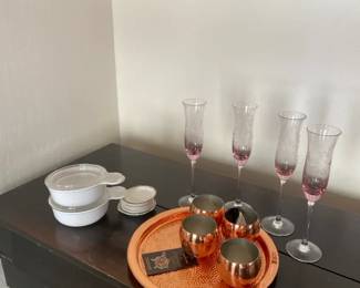 Lenox Champagne Flutes And Coppercraft Style