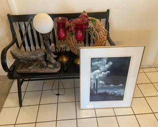 Entry Hall Bench, Three Lamps And More Decor