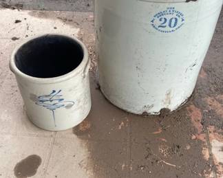 One Very Very Big Burley Winter Stoneware Piece And A Small One