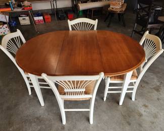 Dining Room Table with 1 leaf and 4 chairs