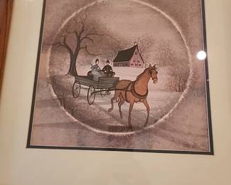 1989 Watercolor Lithograph, signed by Artist Pat Moss