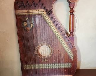 Antique Oscar Schmidt Guitar Piano harp