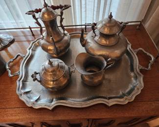 Made in Italy,  Battuto Mano Pewter Tea Set