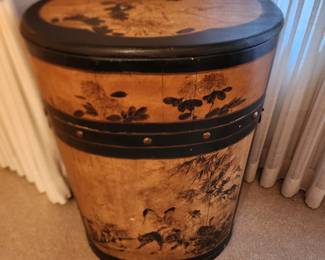 By Hong Kong Art Group, Lacquer Rice Barrel, 29 H.
With letter of authenticity 