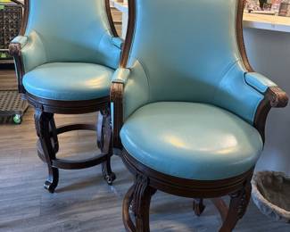 Hancock & Moore leather barstools